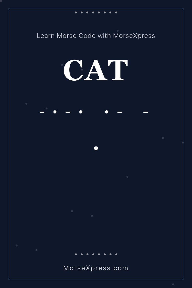 CAT Morse Code Share Card - Learn with MorseXpress