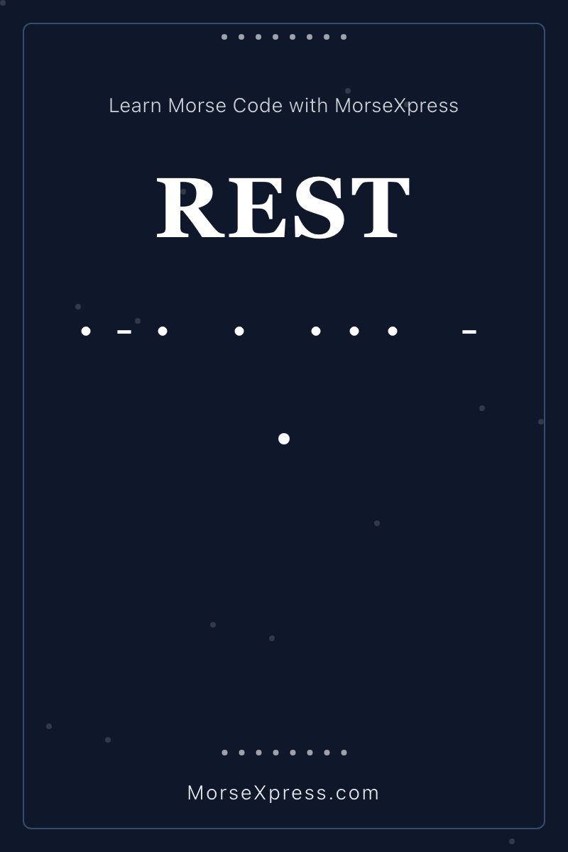 REST Morse Code Share Card - Learn with MorseXpress