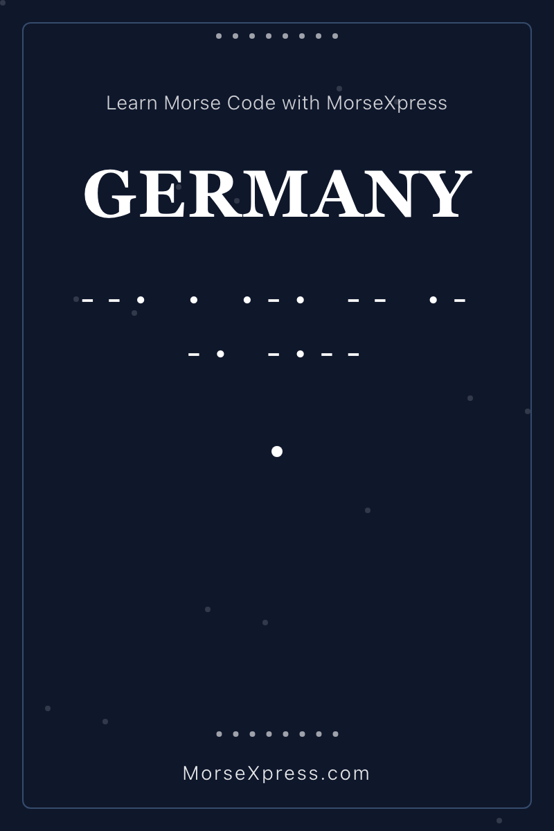 GERMANY Morse Code Share Card - Learn with MorseXpress