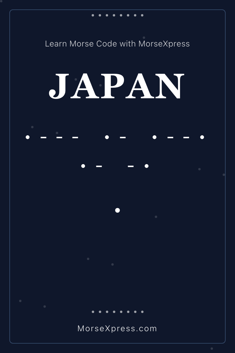 JAPAN Morse Code Share Card - Learn with MorseXpress