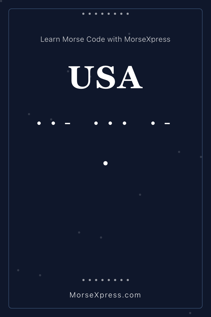 USA Morse Code Share Card - Learn with MorseXpress