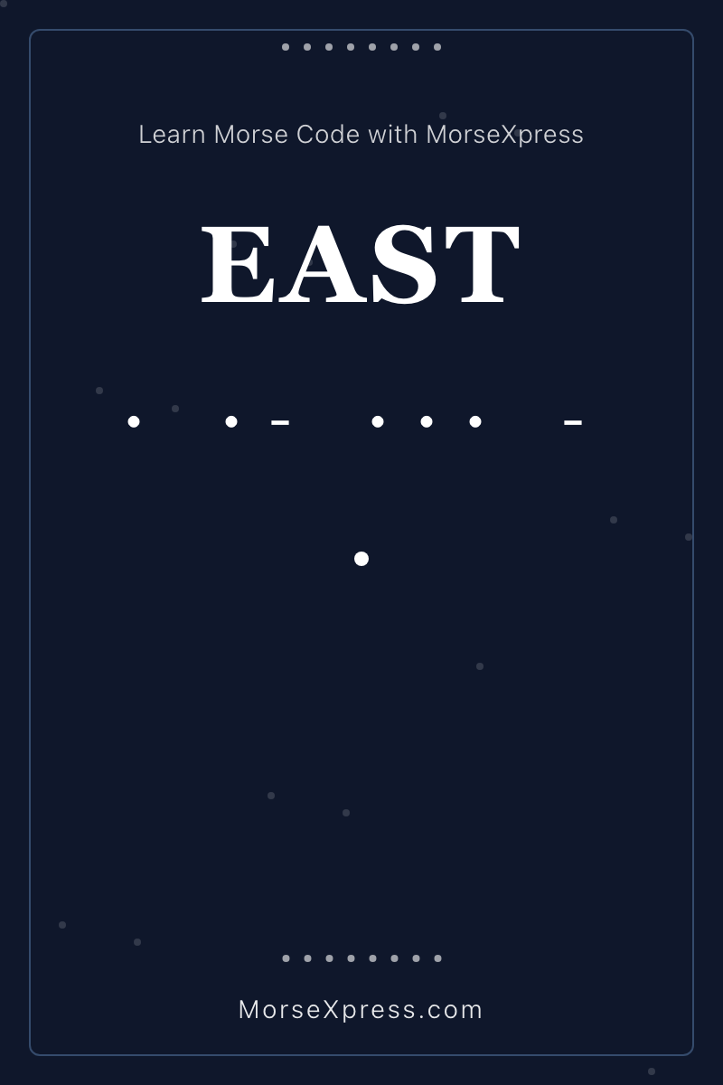 EAST Morse Code Share Card - Learn with MorseXpress