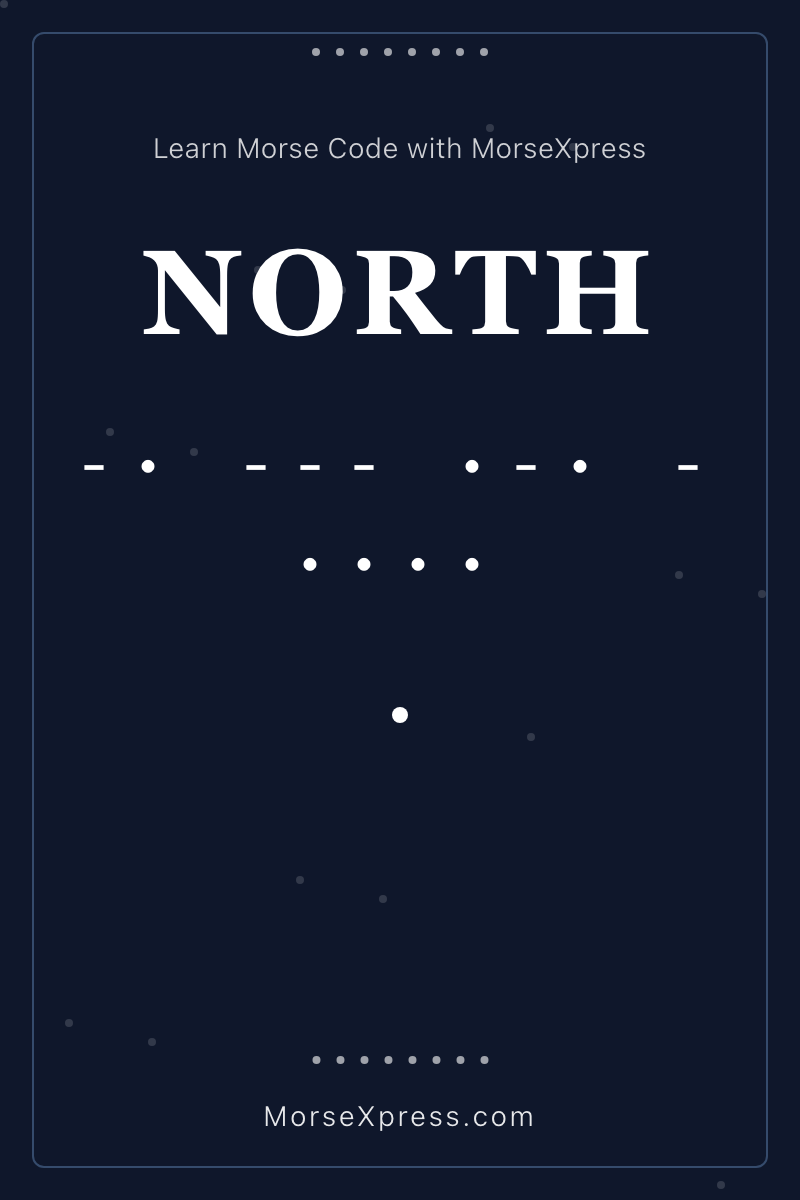 NORTH Morse Code Share Card - Learn with MorseXpress