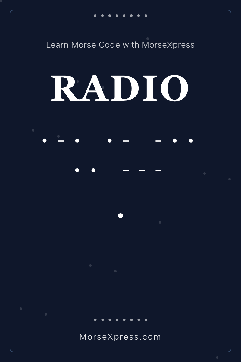 RADIO Morse Code Share Card - Learn with MorseXpress